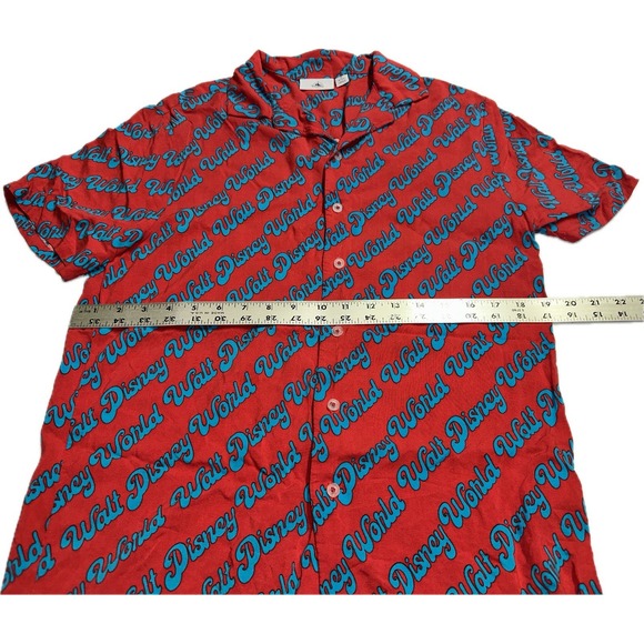 Disney Parks Walt Disney World Red & Blue Resort Button Up Shirt Men's S - Picture 4 of 4